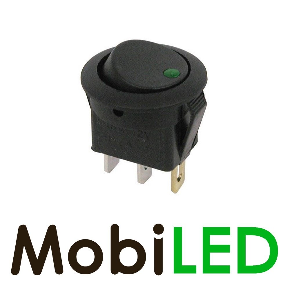 Toggle switch LED 20 amps 12 volts green