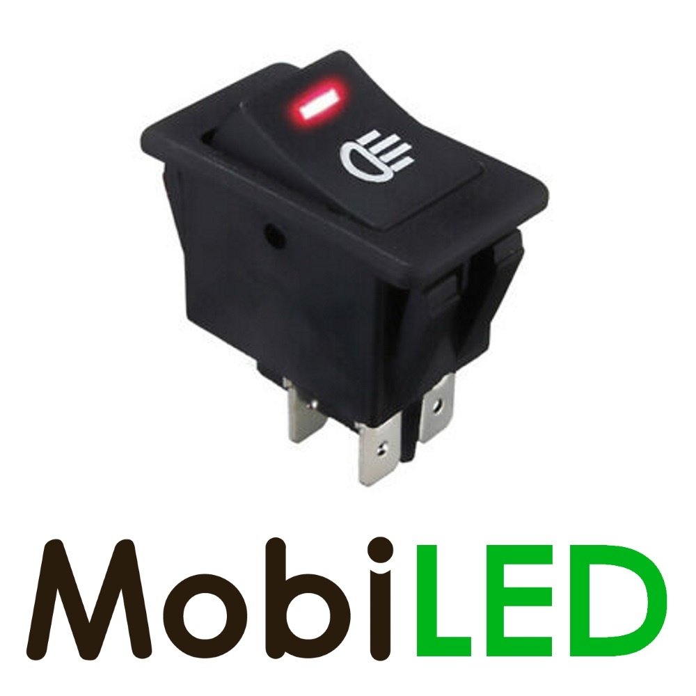 Wipschakelaar led rood 35 ampère 12 volt