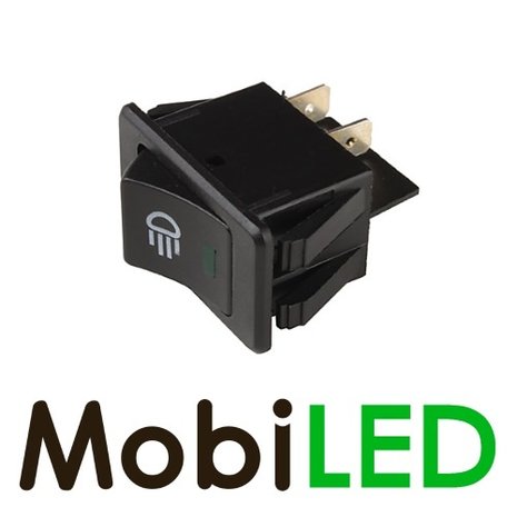 Wipschakelaar led groen 35 ampère 12 volt