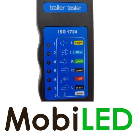 Testeur d'éclairage de remorque 7 pôles 12V (ISO 1724)
