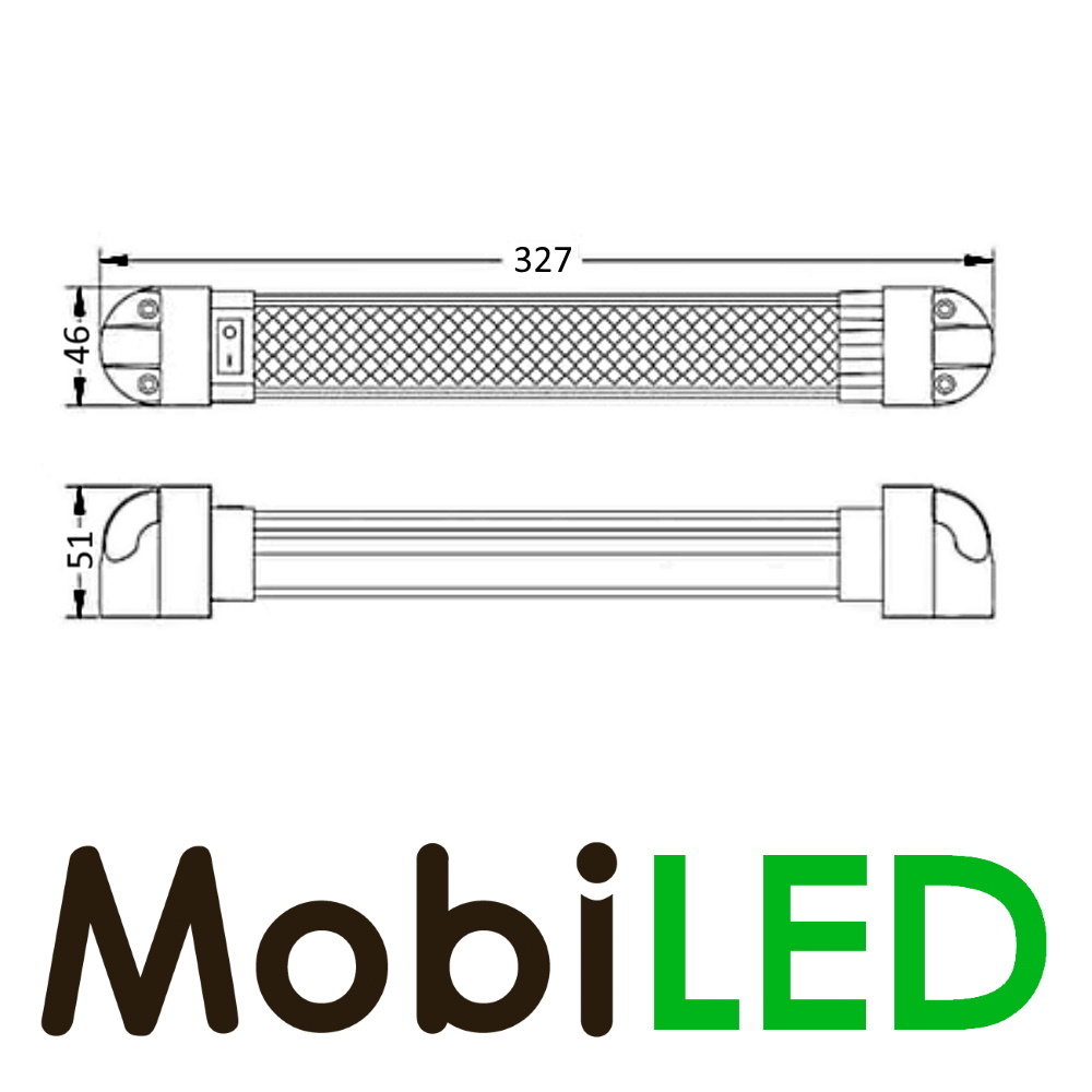 Luminaire d'intérieur inclinable en aluminium 327mm 12-24 volts Luminaire d'intérieur inclinable en aluminium 327mm 12-24 volts