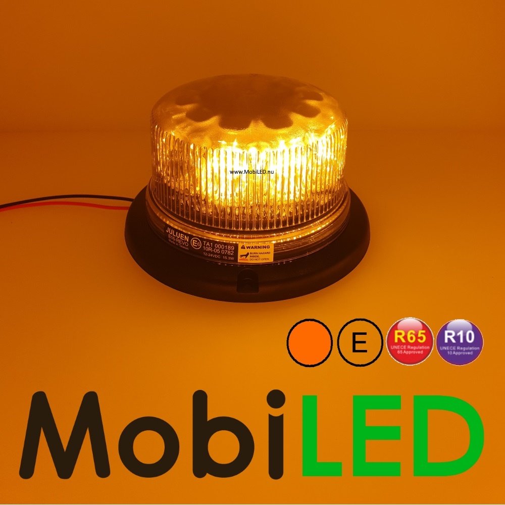 Juluen Juluen B16 Zwaailamp / flitslamp amber 1 patroon vaste montage 10-30 VDC R65 Juluen Juluen B16 Zwaailamp / flitslamp amber 1 patroon vaste montage 10-30 VDC R65