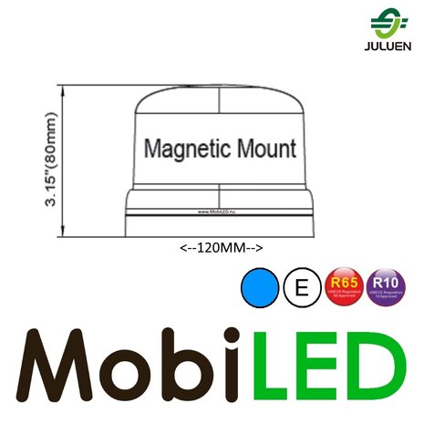 Juluen Juluen B16 Zwaailamp/flitslamp Blauw 1 patroon magneet 10-30 VDC R65 klasse 2 Juluen Juluen B16 Zwaailamp/flitslamp Blauw 1 patroon magneet 10-30 VDC R65 klasse 2