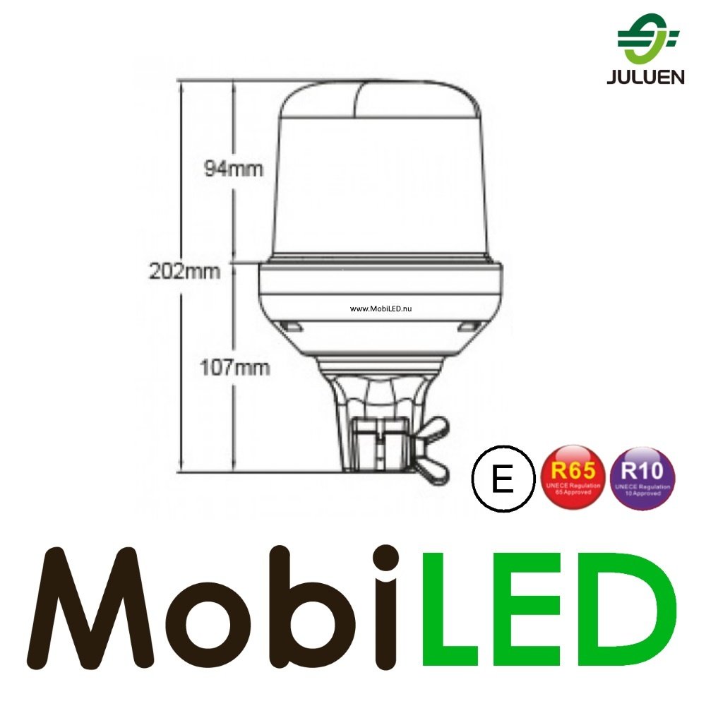 Juluen Juluen B14 Balise rotative/lampe flash 14 motifs Ambre enfichable DIN 10-30 VCC  R65