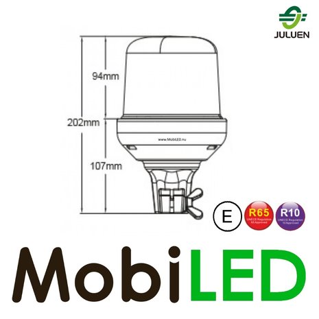 Juluen Juluen B14 Balise rotative/lampe flash 14 motifs Ambre enfichable DIN 10-30 VCC  R65