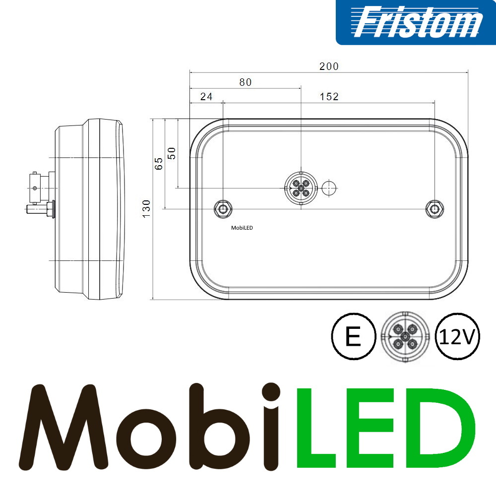 Fristom LED achterlicht  12V Fristom 270 serie mistlamp/kenteken 5PIN E-keur Links