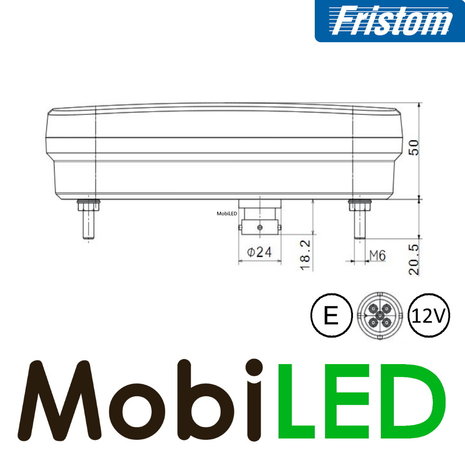 Fristom Fristom FT-270 12V Achterlicht 4 functies + kenteken Bajonet rechts E-keur Fristom Fristom FT-270 12V Achterlicht 4 functies + kenteken Bajonet rechts E-keur