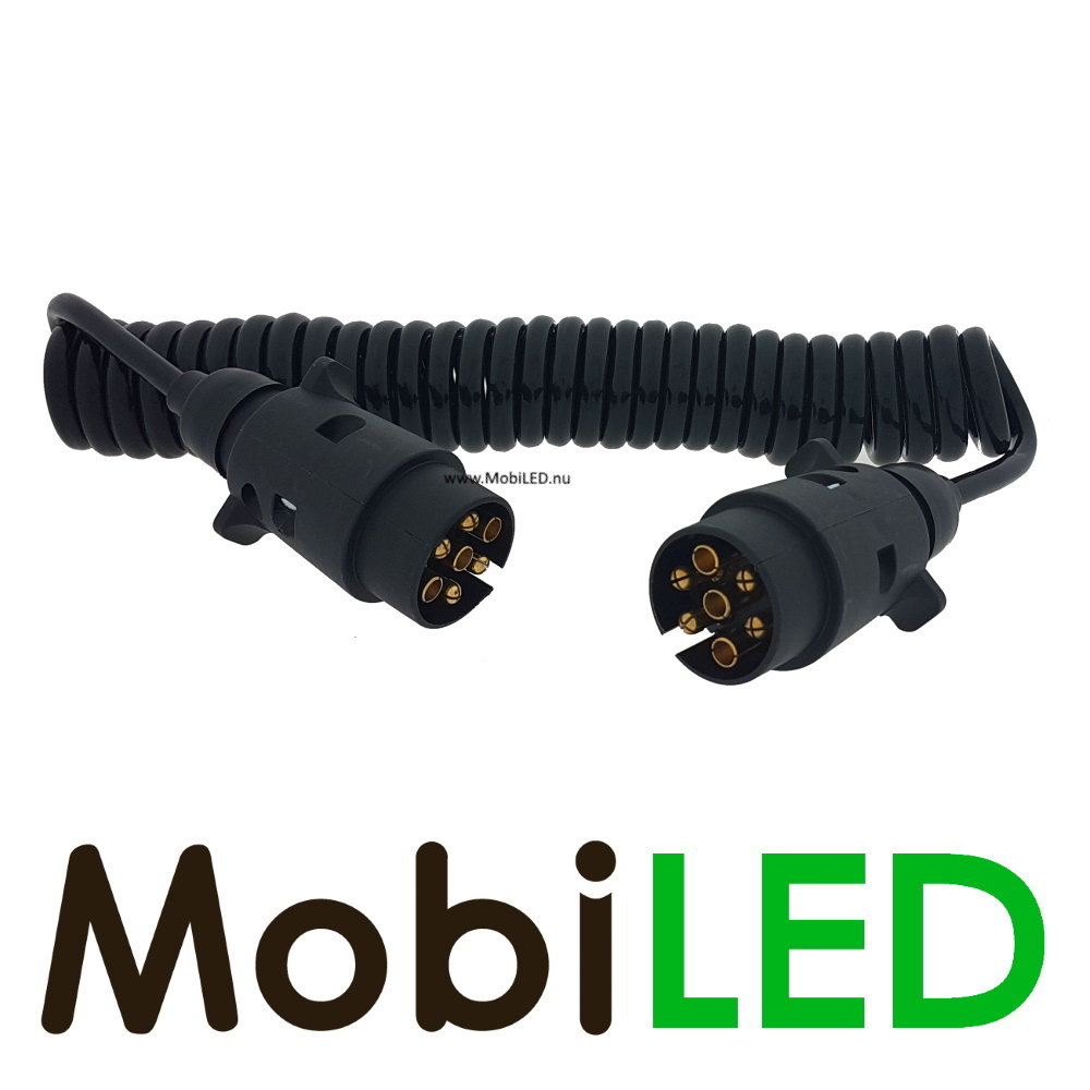 Electrical spiral cable 12 volts 7-core 3 meters