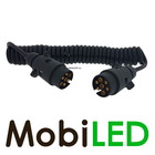 Electrical spiral cable 12 volts 7-core 3 meters