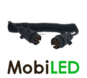 Elektrische spiraalkabel 12 volt 7-aderig 3 meter Elektrische spiraalkabel 12 volt 7-aderig 3 meter