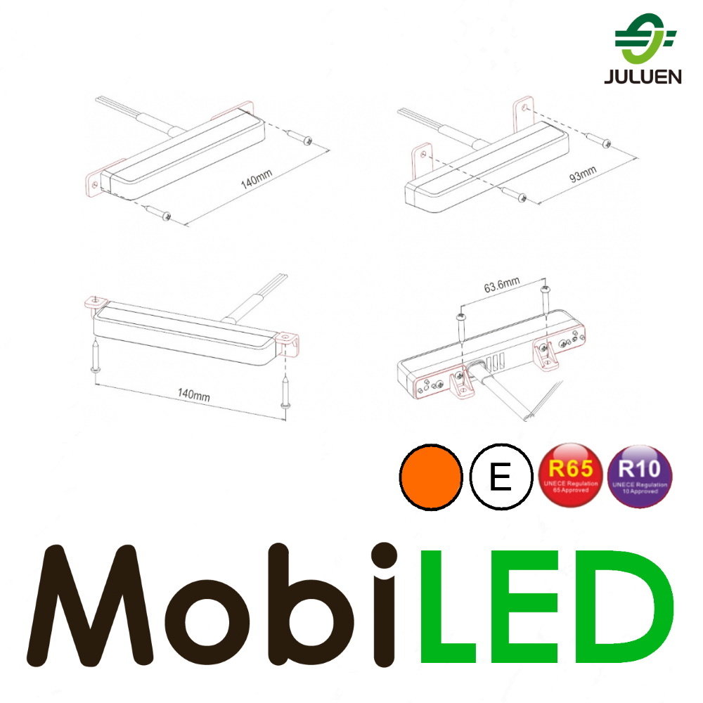 Juluen Edge-Saber ultra smalle flitser amber