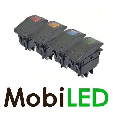 Rocker switch LED amber 12 volts