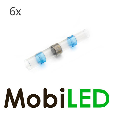 6x Cable connector with tin and shrink tubing 1.5-2.5 mm²