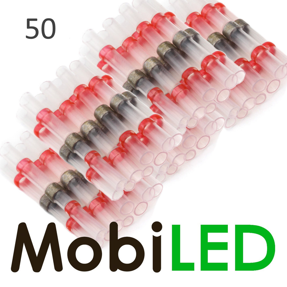 50x Kabelverbinder met tin en krimpkous 0,5-1,5 mm² 50x Kabelverbinder met tin en krimpkous 0,5-1,5 mm²