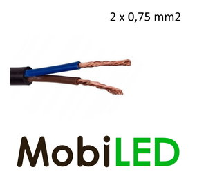 Platte aansluitkabel  2 aderig 2x 0,75 mm² Platte aansluitkabel  2 aderig 2x 0,75 mm²