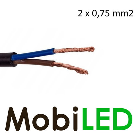 Connection wire flat 2 core 2x 0.75mm²