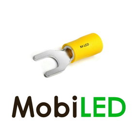 10x Vork half geïsoleerd 4-6mm² (4,3mm) geel 10x Vork half geïsoleerd 4-6mm² (4,3mm) geel