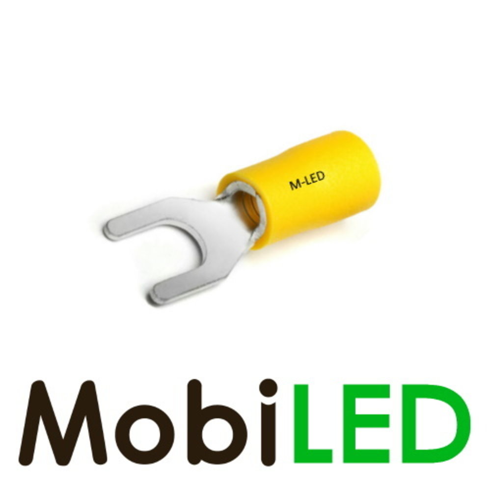 10x M-LED PVC Kabelschoen vork half geïsoleerd 4-6mm² (6,4 mm) geel 10x M-LED PVC Kabelschoen vork half geïsoleerd 4-6mm² (6,4 mm) geel