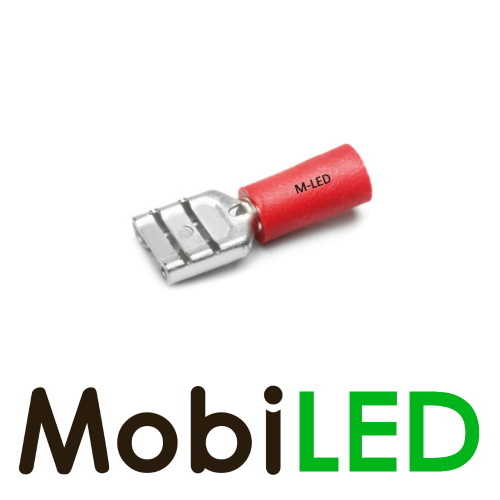 M-LED 10x M-LED PVC Kabelschoen man half geïsoleerd 0.5-1.5mm² (6,3x0,8 mm) rood