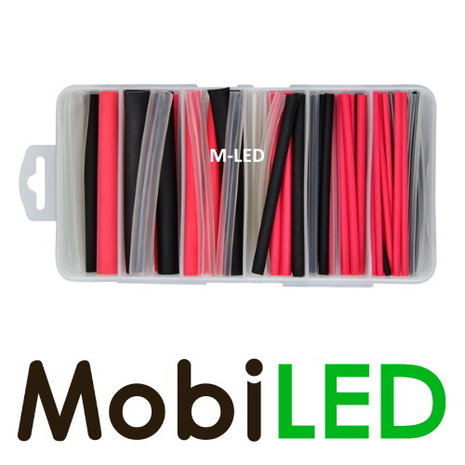 87 pcs tube thermorétractable, 3:1 ratio, noir, rouge et transparent, tailles assorties 87 pcs tube thermorétractable, 3:1 ratio, noir, rouge et transparent, tailles assorties
