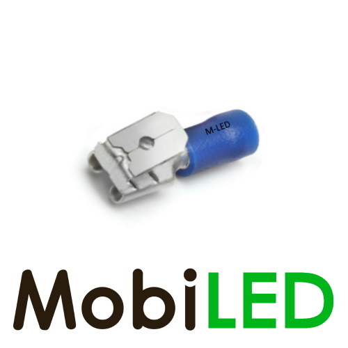M-LED 100x M-LED PVC Cosse à sertir ferroutages pré-isolé 1.5-2.5mm² (6,3x0,8 mm) bleu