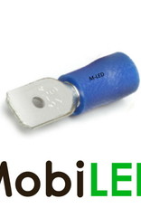 M-LED 100x M-LED PVC Kabelschoen man half geïsoleerd 1.5-2.5mm² (6,3x0,8 mm) blauw