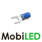100x M-LED PVC Kabelschoen vork half geïsoleerd 1,5-2,5mm² (4,3 mm) blauw