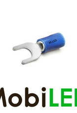 M-LED 100x M-LED PVC Kabelschoen vork half geïsoleerd 1.5-2.5mm² (4,3 mm) blauw