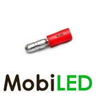 100x M-LED PVC Cable lugs round male semi-insulated 0.5-1.5mm² (4mm) red