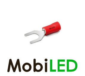100x Vork half geïsoleerd 0,5-1,5mm² (6,4mm) rood 100x Vork half geïsoleerd 0,5-1,5mm² (6,4mm) rood