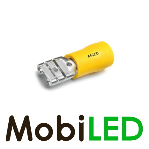 M-LED 100x M-LED PVC Kabelschoen man half geïsoleerd 4-6mm² (6,3x0,8 mm) geel