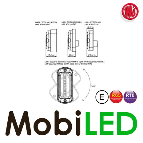 WAS WAS Clignotant ambre 2 motifs IP6K9K E-mark