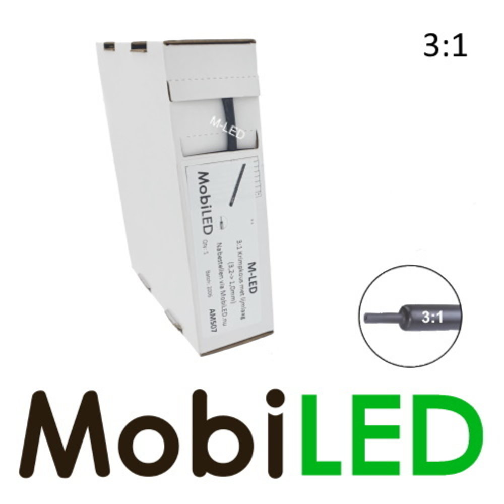 10 meter Premium 3:1 ratio Krimpkous met lijmlaag (3,2 → 1 mm)