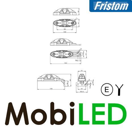 Fristom Fristom side marking 2 colors white/red oval