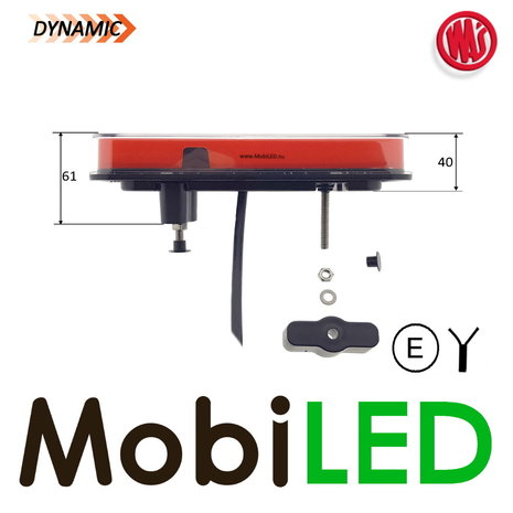 WAS WAS NEON look dynamisch achterlicht E-keur 3 functies 12/24 volt