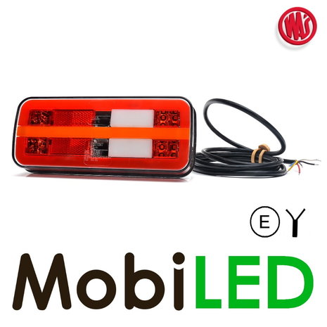 WAS WAS NEON look rear light E-mark 5 functions 12/24 volts