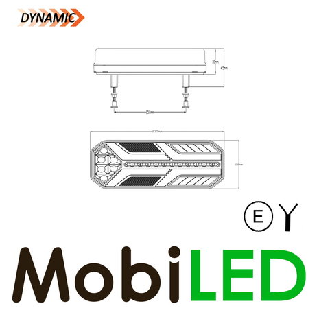 Dynamic NEON look Rear light 6 functions Right E-mark