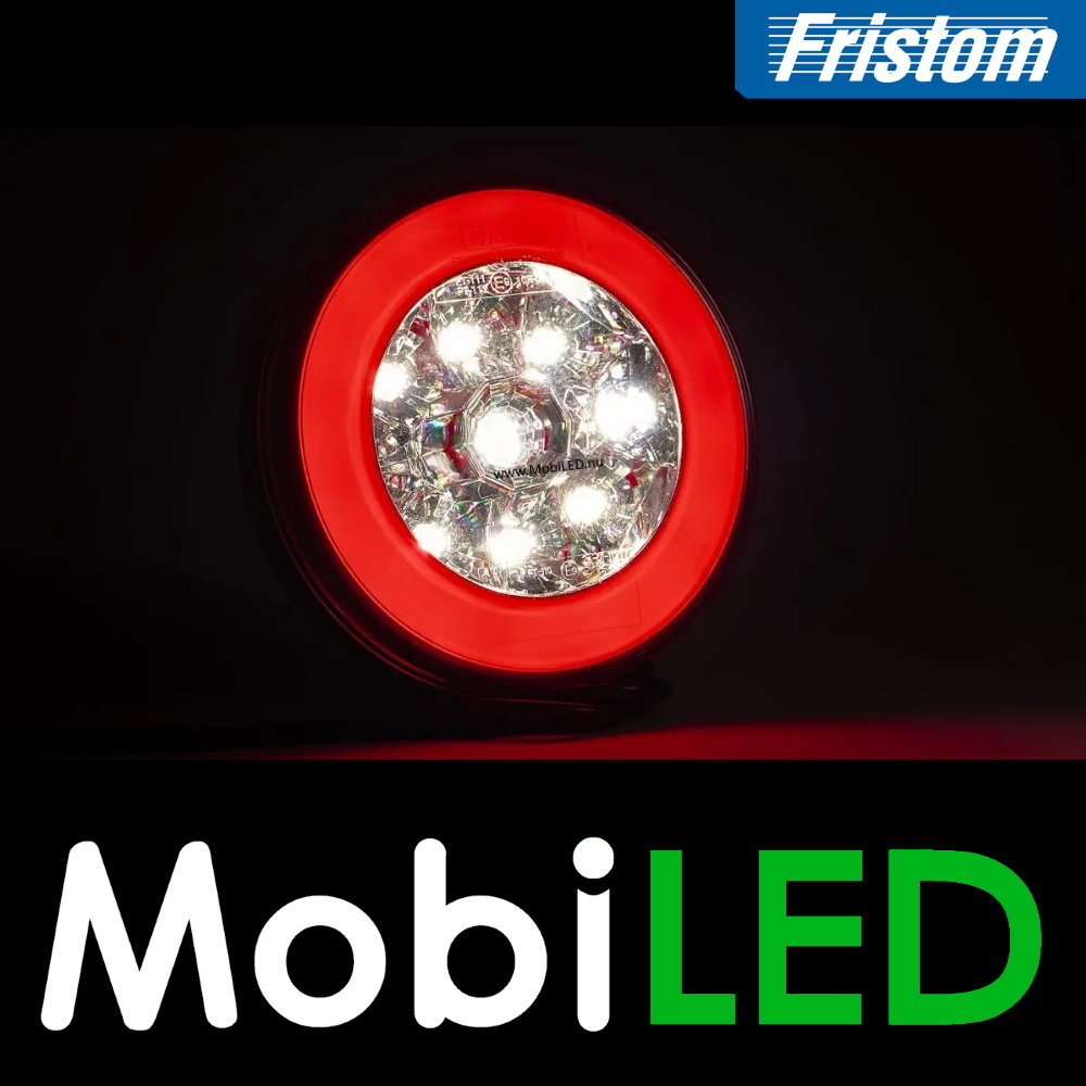 Fristom Fristom Neon look rond achterlicht en achteruitrijlicht kabel E-keur
