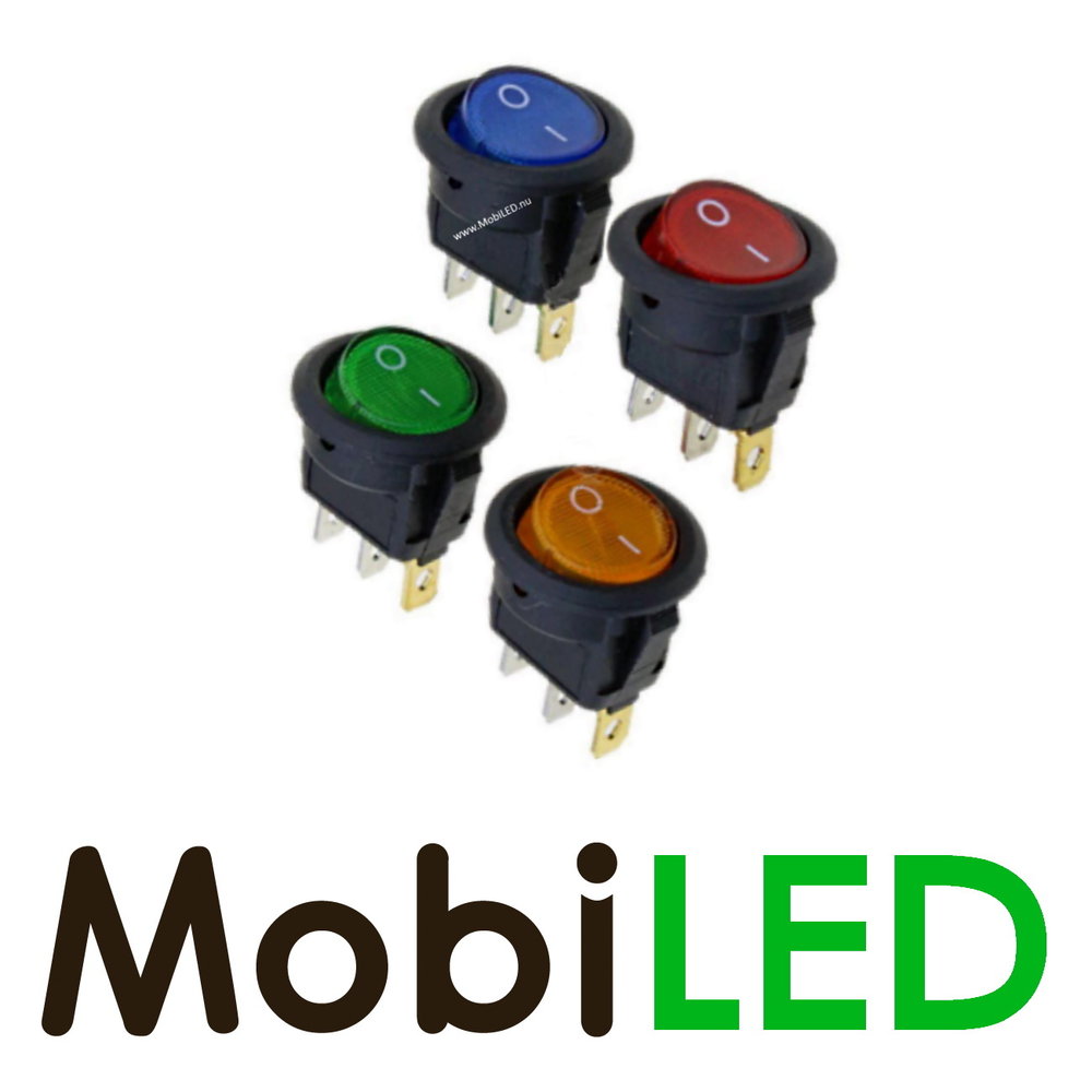 Interrupteur à bascule LED rouge marche/arrêt 16 A 12 V