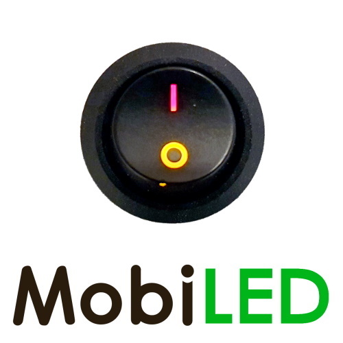 MobiLED | Toggle switch on / off Yellow LED Red 20A 14V - MobiLED