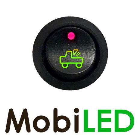 Tuimelschakelaar Werklamp Groen LED Rood 20 ampère 14 volt