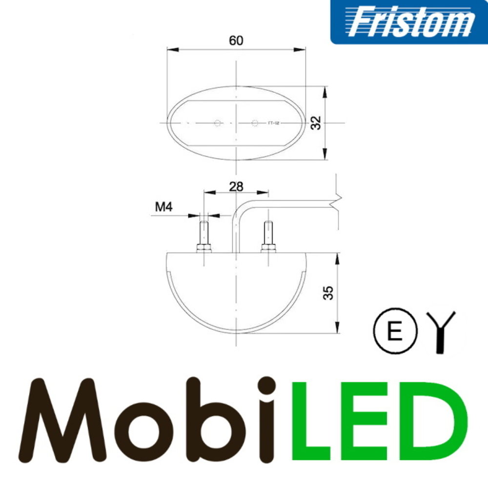 Fristom Zijmarkering halfrond wit Fristom Zijmarkering halfrond wit