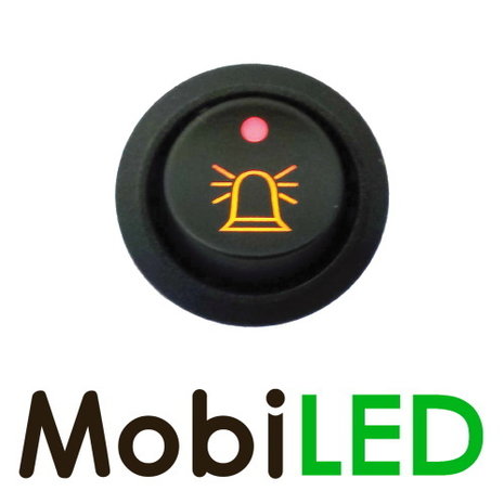 Tuimelschakelaar Zwaailamp Geel LED Rood 20 ampère 14 volt Tuimelschakelaar Zwaailamp Geel LED Rood 20 ampère 14 volt
