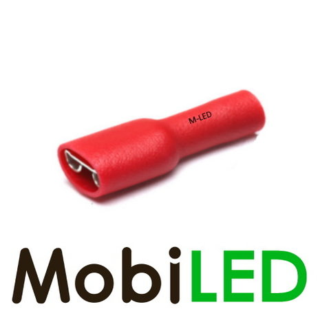 100x M-LED PVC Cosse de câble femelle complètement isolée  0,5-1,5mm² (4,8x0,5 mm) rouge