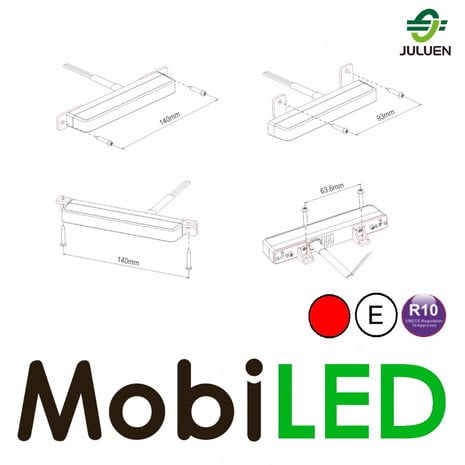 Juluen Juluen Edge-Saber ultra smalle flitser rood E-keur Juluen Juluen Edge-Saber ultra smalle flitser rood E-keur