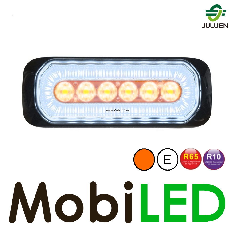 Juluen Flitser amber met Halo ring wit Juluen Flitser amber met Halo ring wit