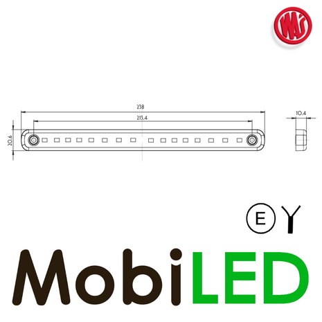 WAS Achterlicht 12-24 volt 3 functies E-keur WAS Achterlicht 12-24 volt 3 functies E-keur