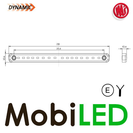 WAS WAS Clignotant dynamique 12-24V E-marque WAS WAS Clignotant dynamique 12-24V E-marque