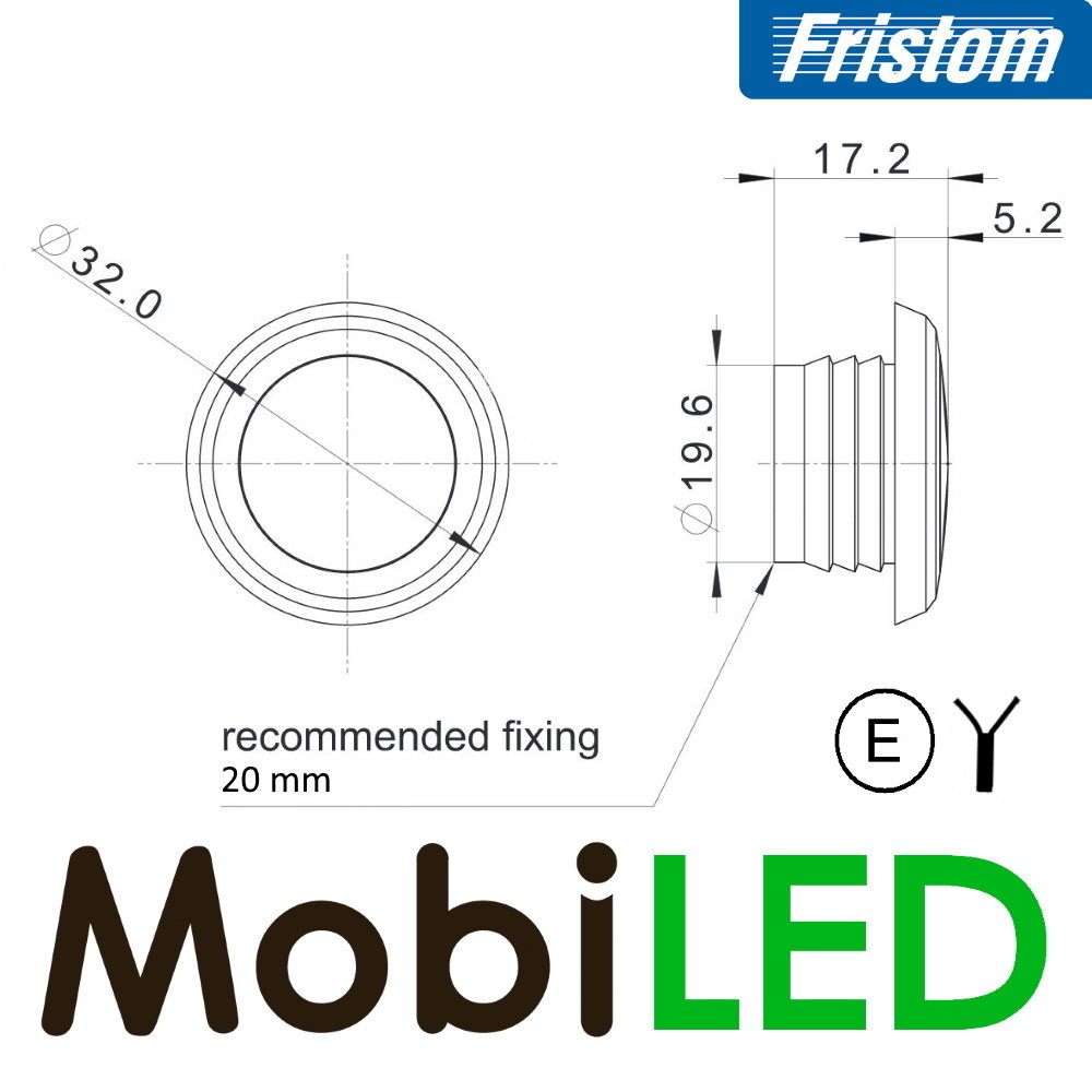 Fristom Halo feu de position blanc E-marque12-36 volts