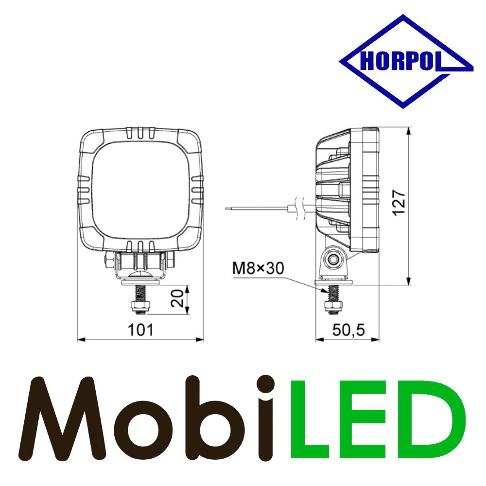 HORPOL Werklamp compact 15 leds IP68 HORPOL Werklamp compact 15 leds IP68
